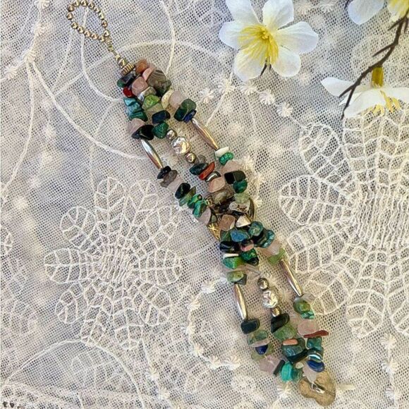 Artisan Crafted Heart & Tumbled Gemstone Bracelet - Picture 8 of 16